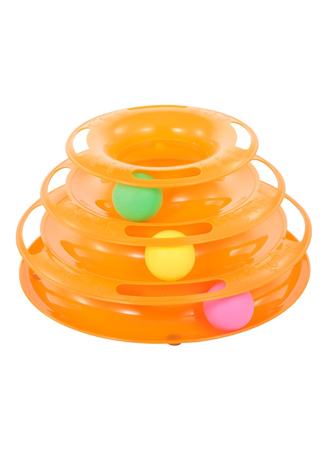 3 Layers Trilaminar Turntable Crazy Ball Disk Toy For Kitten Pet Orange 0.33kg - Image 1