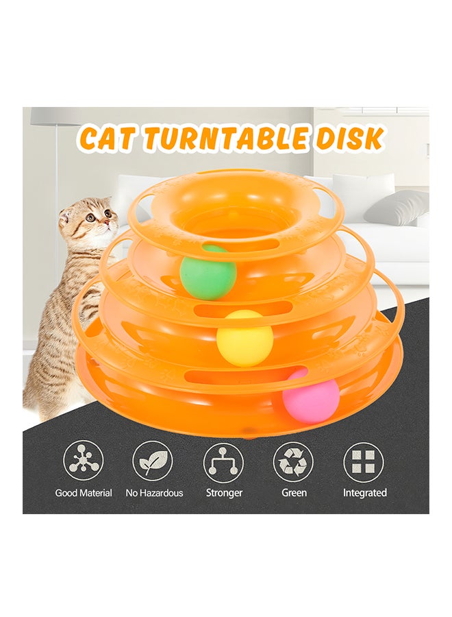 3 Layers Trilaminar Turntable Crazy Ball Disk Toy For Kitten Pet Orange 0.33kg - Image 2