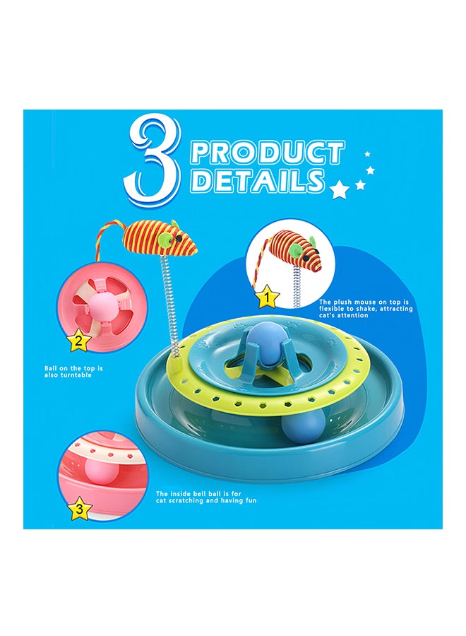 Cat Track Toy With Spring Mouse Interactive Moving Ball Plate For Kitten Pink 0.366kg - Image 2