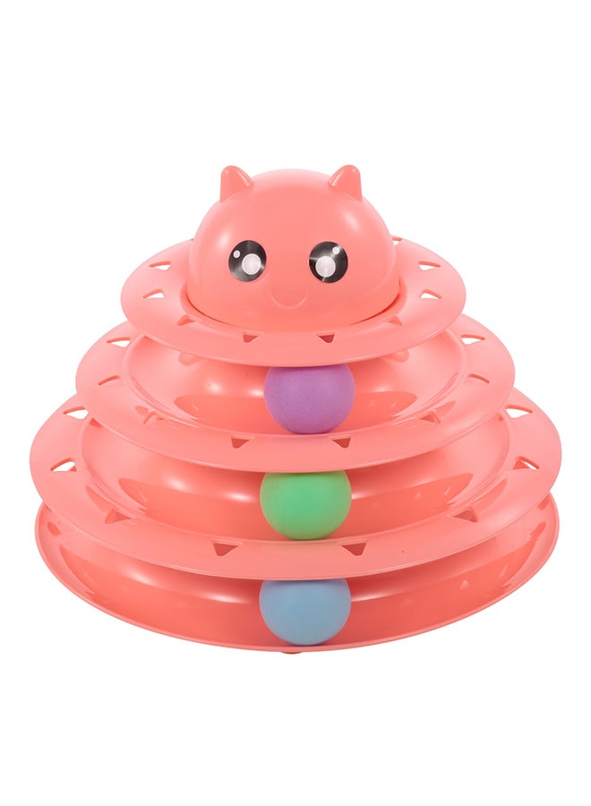 3 Layers Trilaminar Turntable Crazy Ball Disk Toys For Kitten Pink 0.361kg