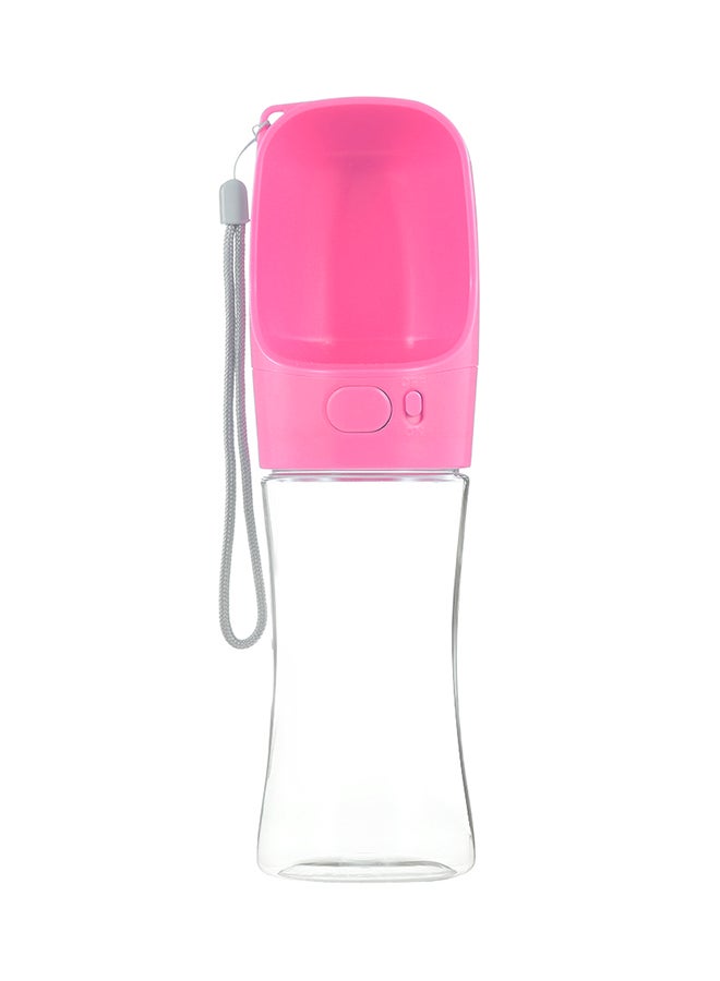 Generic Portable Puppy Water Dispenser With Drinking Feeder Pink/Clear 0.259kg 