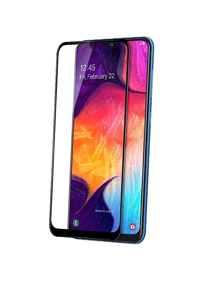 لاصقة حماية 6D من الزجاج المقوى لشاشة هاتف سامسونج جالاكسي A50 أسود / شفاف