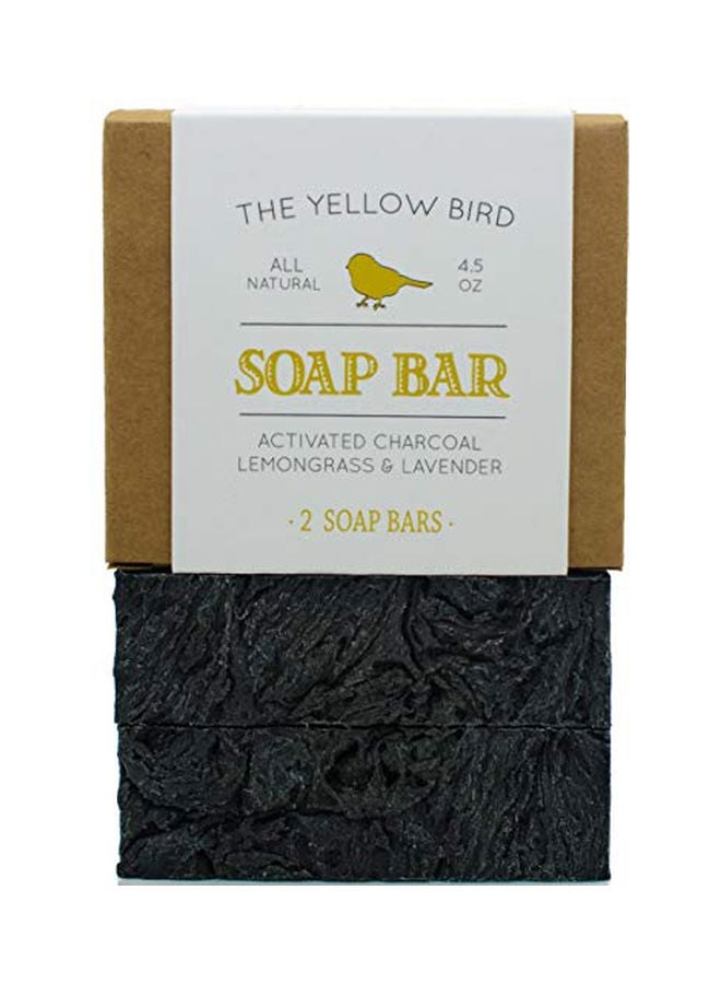 2-Piece Activated Charcoal Soap Bar Set Black