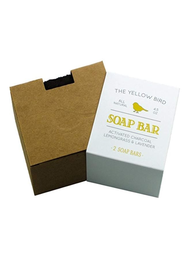 2-Piece Activated Charcoal Soap Bar Set Black