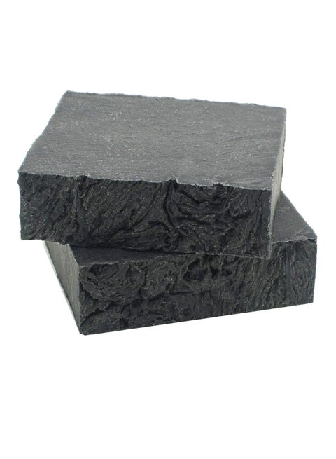 2-Piece Activated Charcoal Soap Bar Set Black