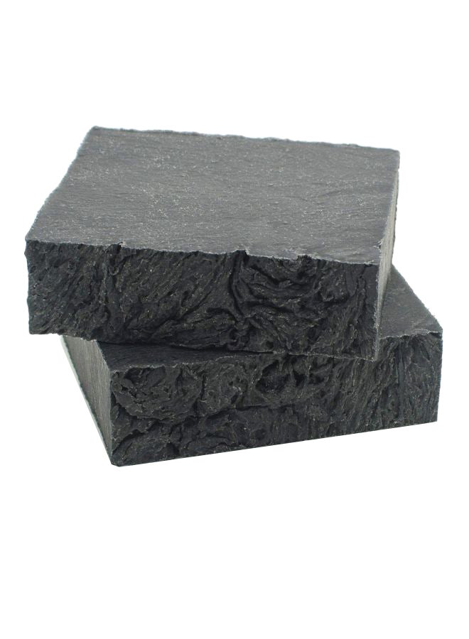 2-Piece Activated Charcoal Soap Bar Set Black