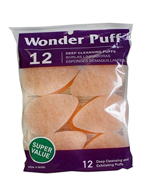 Pack Of 12 Puff Deep Cleansing Puffs Beige