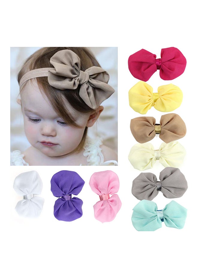 9-Piece Chiffon Flower Elastic Headband Set - Image 2