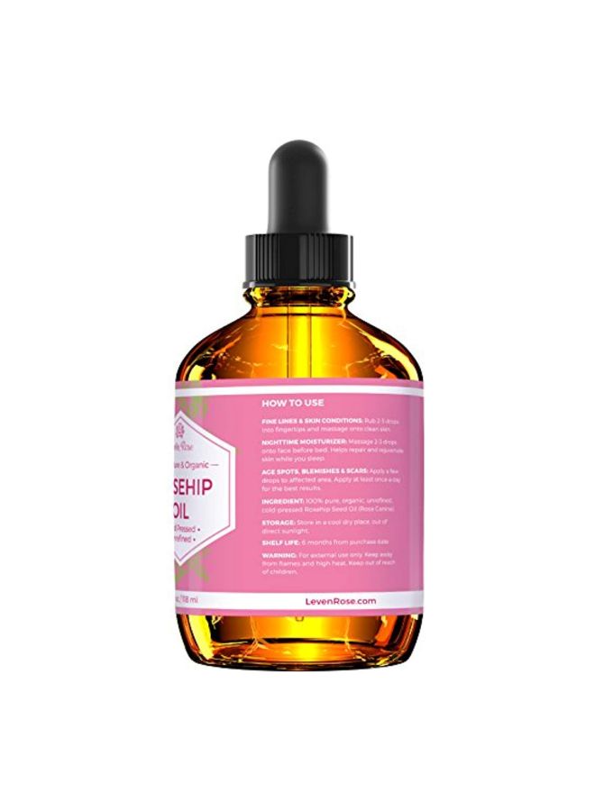 Leven Rose - Unrefined Cold Pressed Rosehip Oil 118ml - Image 1