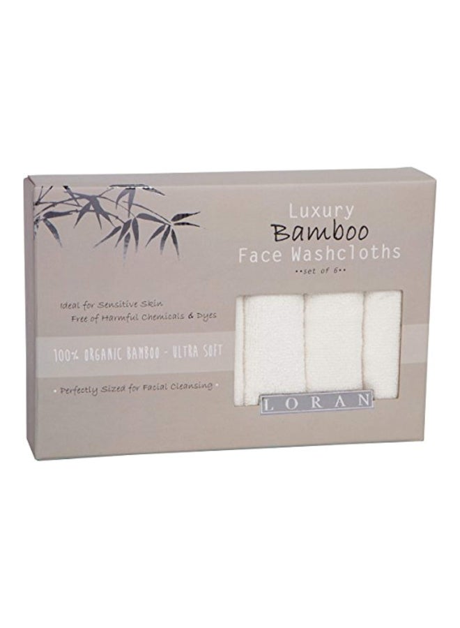 6-Piece Bamboo Facial Washcloths White - v1559638022/N26384613A_3