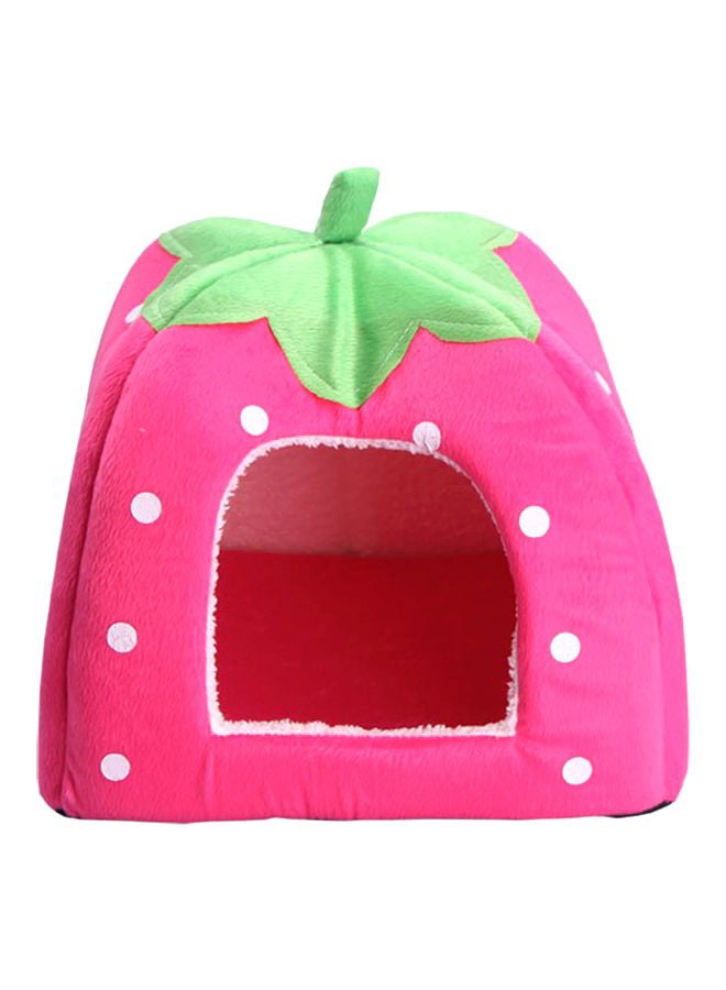 XbotMax Foldable Strawberry Pet House Pink/Green/White 43cm