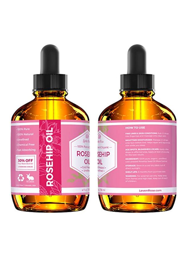 Leven Rose - Unrefined Cold Pressed Rosehip Oil 118ml - Image 1