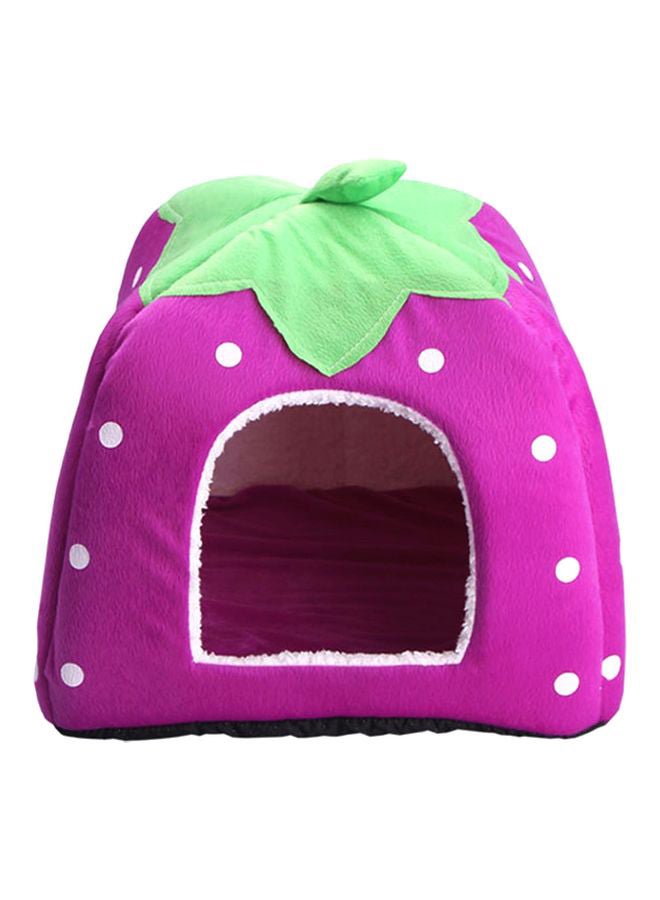 XbotMax - Foldable Strawberry Pet House Purple/Green/White 43cm - Image 1