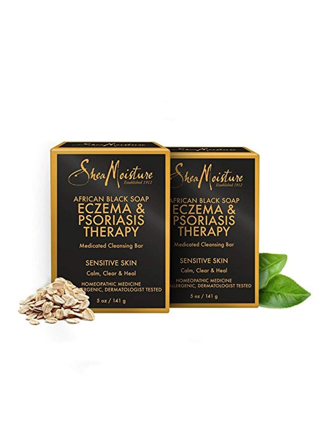 شيامويستر مجموعة صابون أسود أفريقي لعلاج الأكزيما والصدفية من قطعتين - Image 2