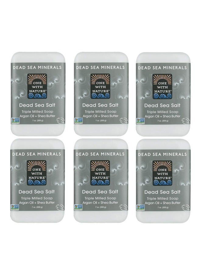 ONE WITH NATURE 6-Pack Dead Sea Salt Soap Clear 