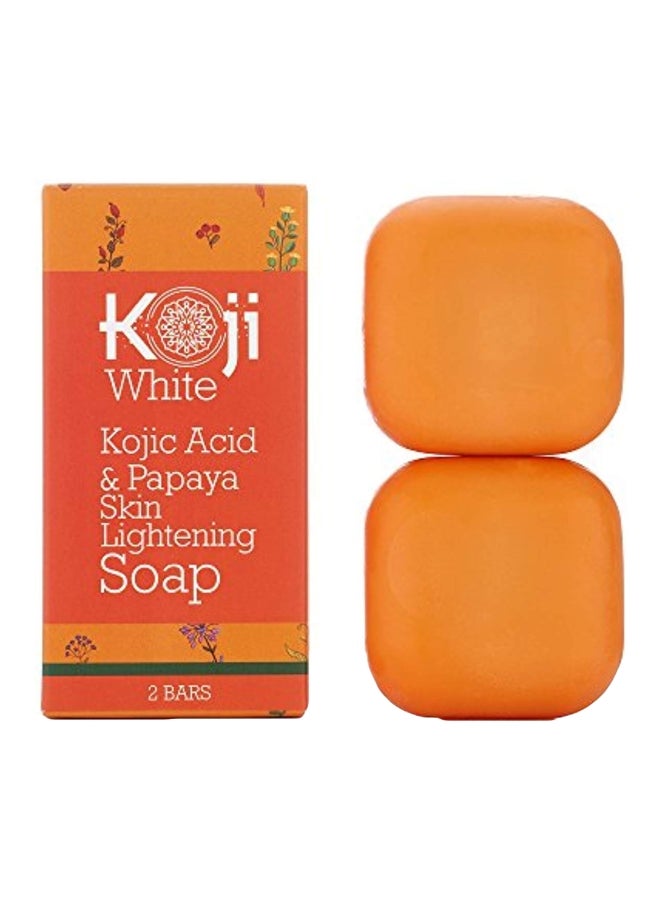 koji white - 2-Piece Kojic Acid And Papaya Skin Lightening Soap - Image 1