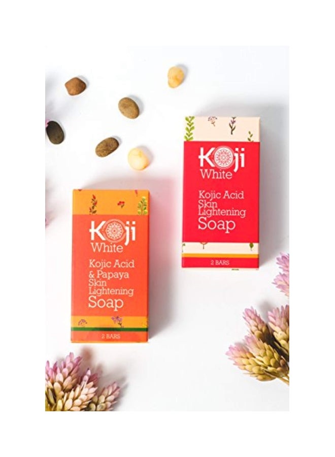 koji white - 2-Piece Kojic Acid And Papaya Skin Lightening Soap - Image 1