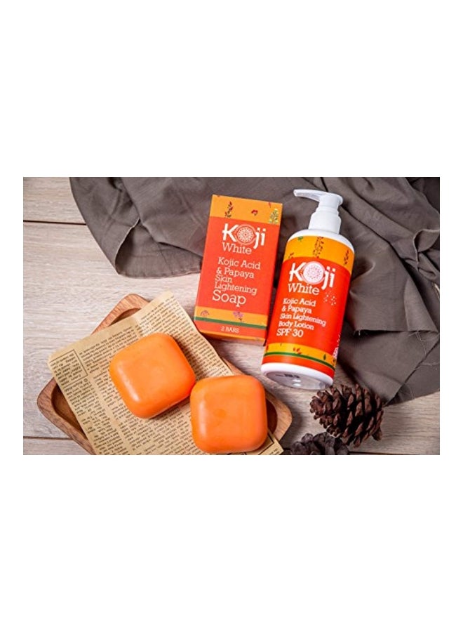 koji white - 2-Piece Kojic Acid And Papaya Skin Lightening Soap - Image 1