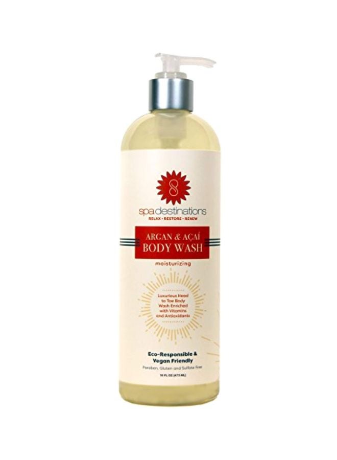 spa destinations Argan And Acai Moisturizing Body Wash - Image 1