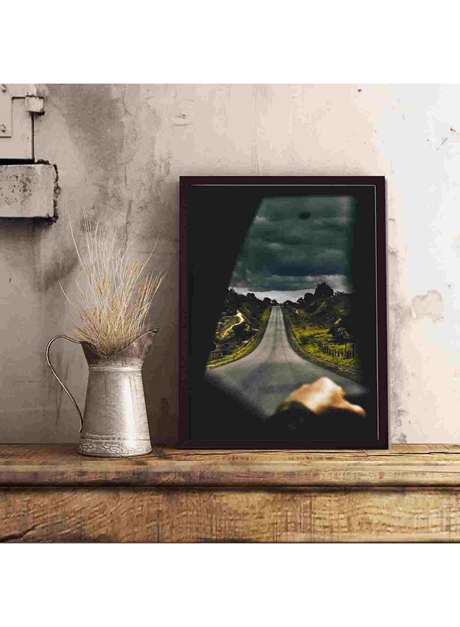 LOWHA Highway Near Trees Under Cloudy Sky Wall Art Painting Multicolour 32x22x2centimeter - Image 5
