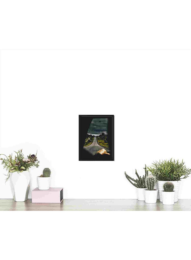 LOWHA Highway Near Trees Under Cloudy Sky Wall Art Painting Multicolour 32x22x2centimeter - Image 4