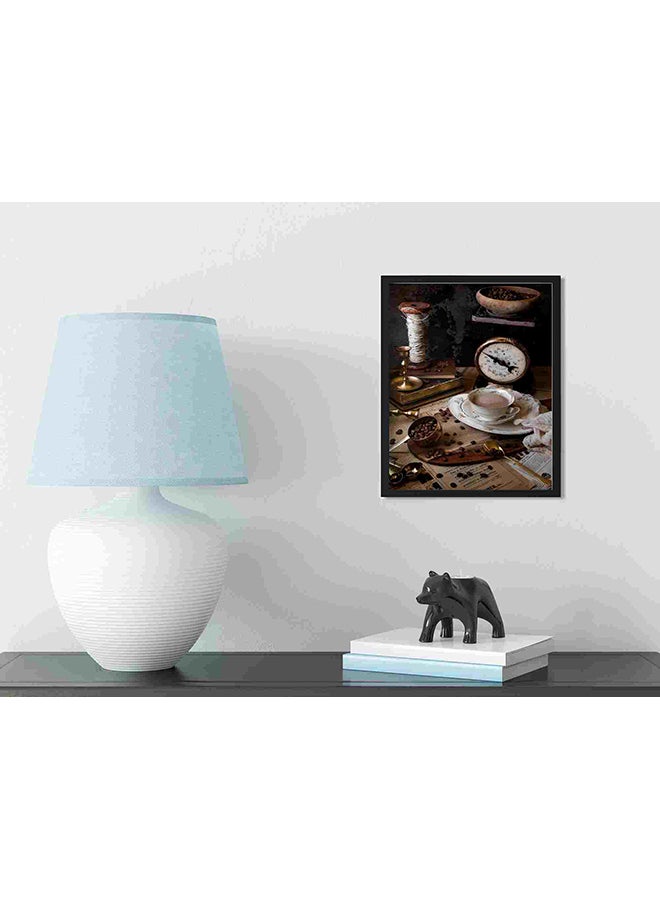 لوحة فنية لديكور الحائط تمثل كوب شاي وصحون متعدد الألوان 32x22x2سم - Image 3