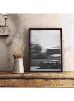 LOWHA Black Frame Sports Coupe On Road Wall Art Painting Multicolour 32x22x2cm  - Image 5