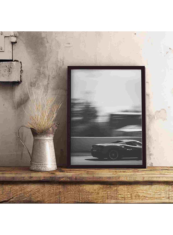 LOWHA Black Frame Sports Coupe On Road Wall Art Painting Multicolour 32x22x2cm  - Image 5