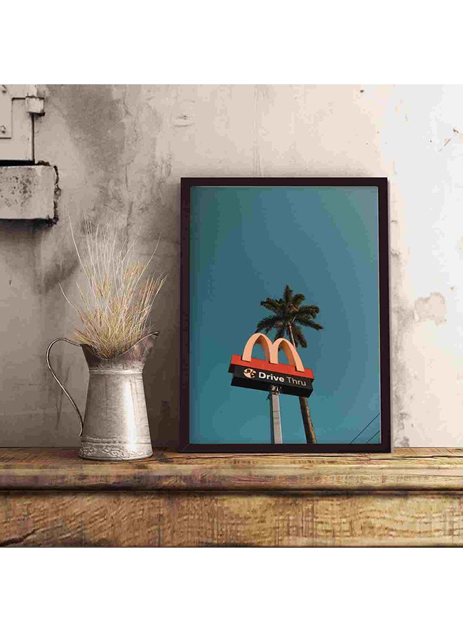 LOWHA Mcdonald Drive Thru Old Road Signage Wall Art Painting Multicolour 32x22x2cm  - Image 5