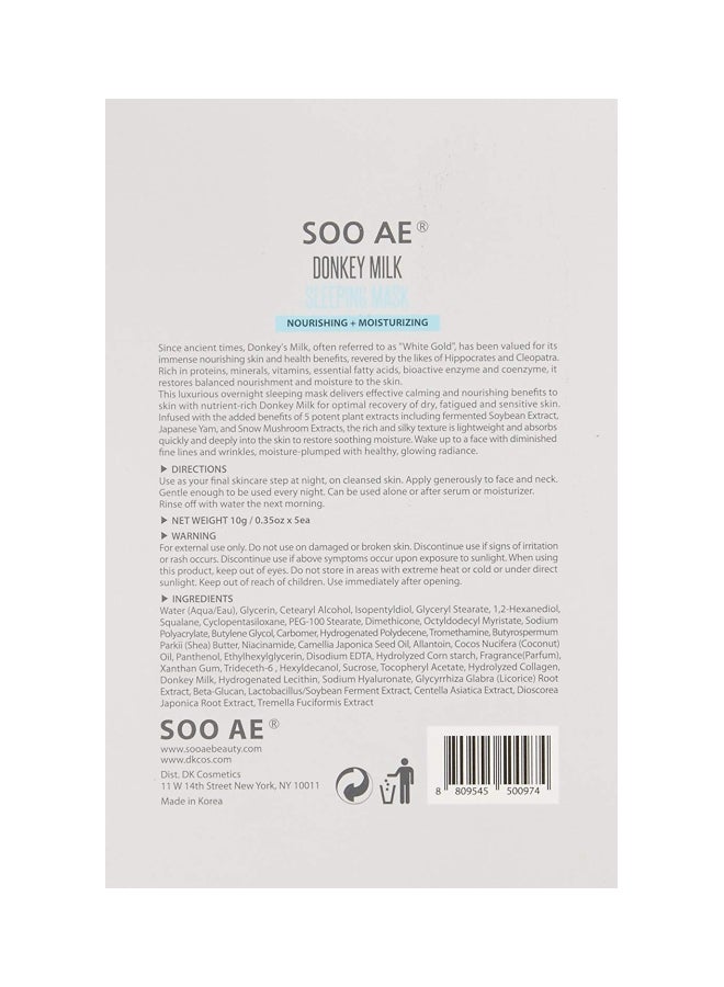 SOOAE - Donkey Milk Sleeping Mask Sheets - Image 1