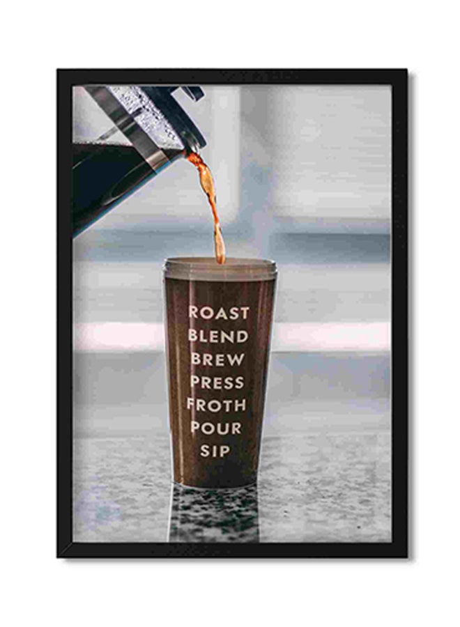 لوحة فنية لديكور الحائط برسمة مشروب القهوة المحمصة متعدد الألوان 22x32سم - Image 1