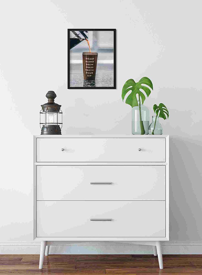 لوحة فنية لديكور الحائط برسمة مشروب القهوة المحمصة متعدد الألوان 22x32سم - Image 2