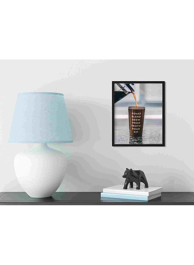 لوحة فنية لديكور الحائط برسمة مشروب القهوة المحمصة متعدد الألوان 22x32سم - Image 3