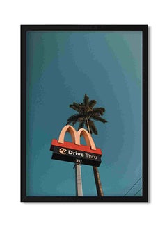 LOWHA Mcdonald Drive Thru Old Road Signage Wall Art Painting Multicolour 32x22x2cm  - Image 1