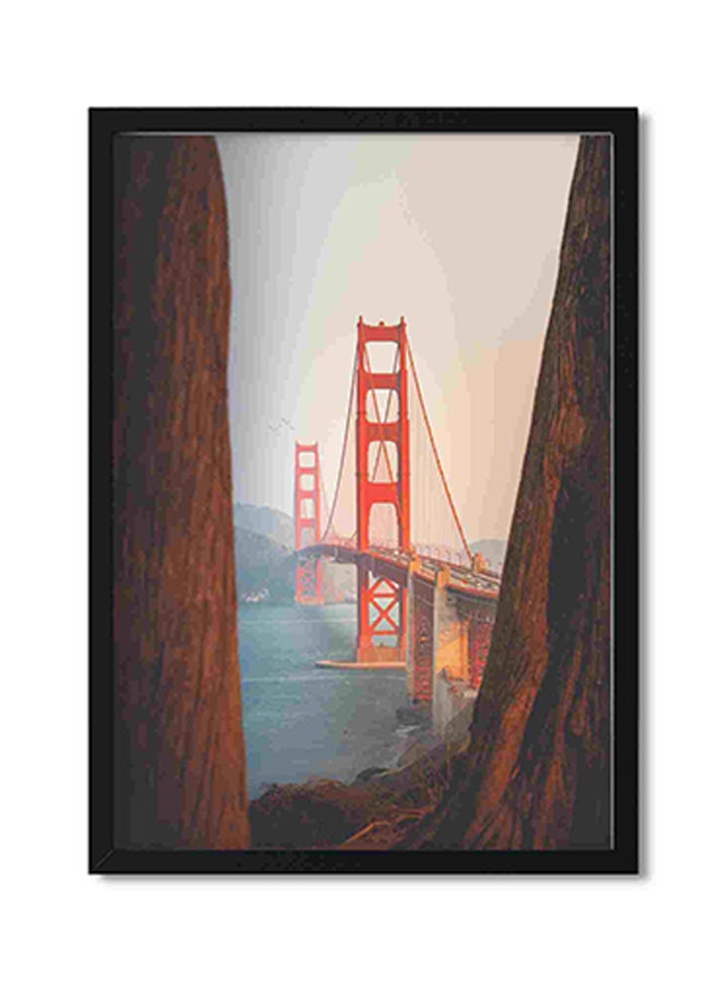 لوحة فنية لديكور الحائط تمثل جسر البوابة الذهبية في سان فرانسيسكو متعدد الألوان 32x22x2Ø³Ù†ØªÙŠÙ…ØªØ± - Image 1