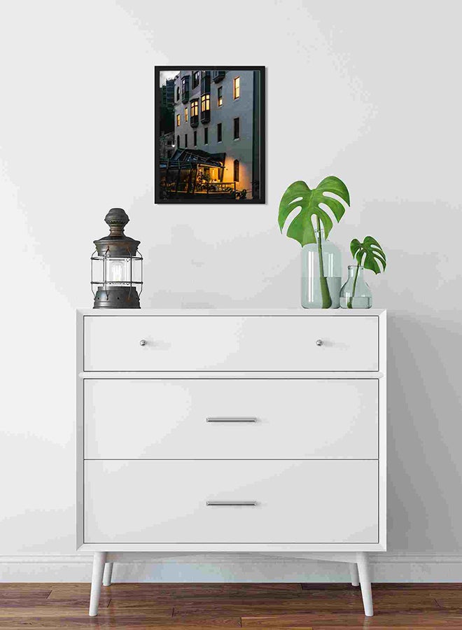 لوحة فنية لديكور الحائط بطبعة مقهى باللون الرمادي متعدد الألوان 32x22x2سم - Image 2