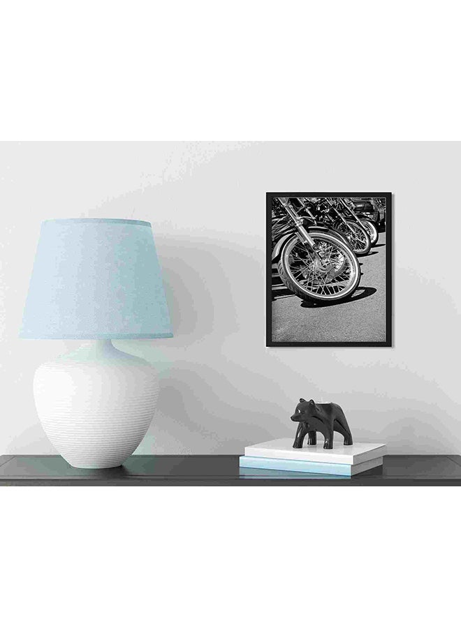 LOWHA Photo Of Parked Motorcycle Wall Art Painting Multicolour 32x22x2cm - Image 3