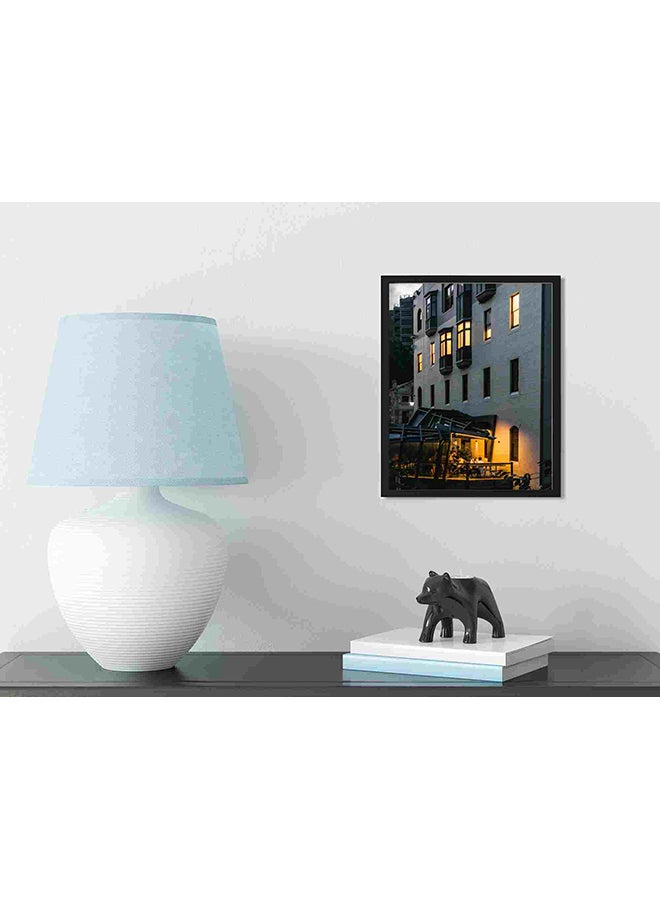 لوحة فنية لديكور الحائط بطبعة مقهى باللون الرمادي متعدد الألوان 32x22x2سم - Image 3