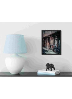LOWHA Black Frame Road Bike On Pathwa Wall Art Painting Multicolour 32x22x2cm  - Image 3