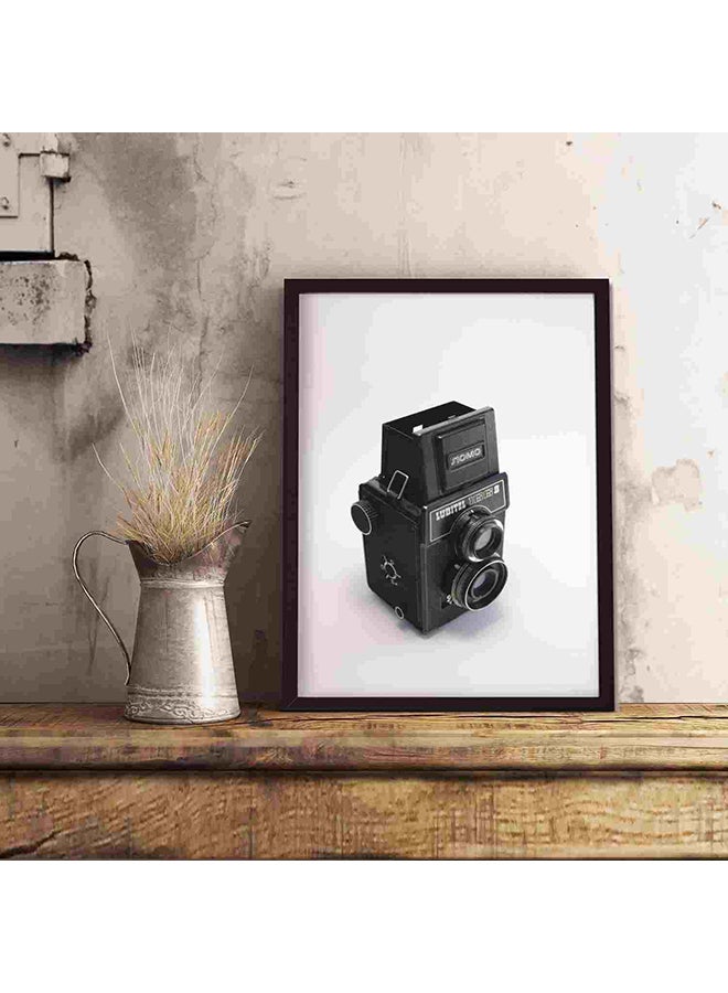 LOWHA Black Frame Twin Lens Camera Wall Art Painting Multicolour 32x22x2cm  - Image 5