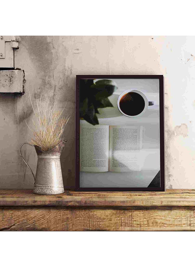 LOWHA Reding With Coffee Cup Wall Art Painting Multicolour 32x22x2cm - Image 5