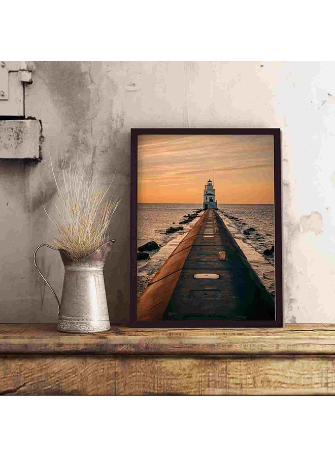 لوحة فنية لديكور الحائط تمثل المنارة في الساعة الذهبية متعدد الألوان 32x22x2Ø³Ù†ØªÙŠÙ…ØªØ± - Image 5