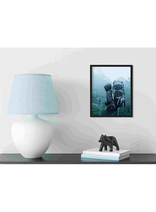 LOWHA Man Wearing Black Frame Hoodie Carries Black Frame Bag Wall Art Painting Multicolour 32x22x2cm - Image 3