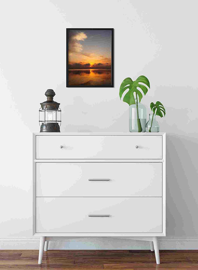 لوحة فنية لديكور الحائط تمثل منظراً رائعاً للغروب متعدد الألوان 32x22x2سم - Image 2