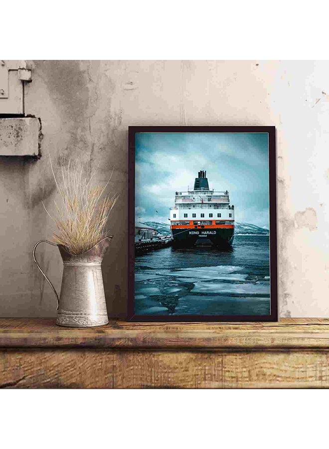 لوحة فنية لديكور الحائط بطبعة سفينة راسية متعدد الألوان 32x22x2Ø³Ù†ØªÙŠÙ…ØªØ± - Image 5