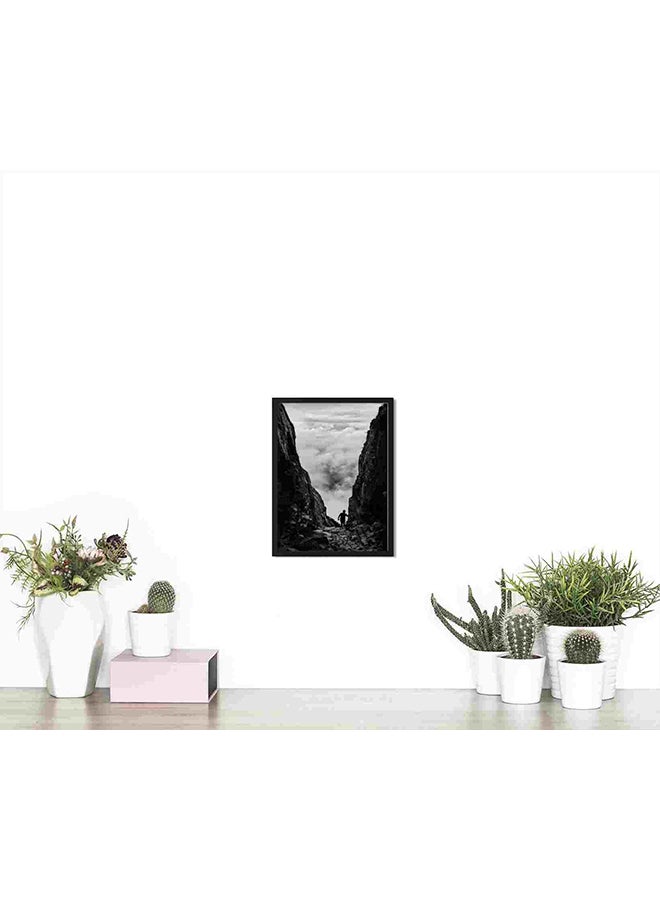 LOWHA - Man Walking Between Two Cliff Wall Art Painting Multicolour 32x22x2centimeter - Image 1