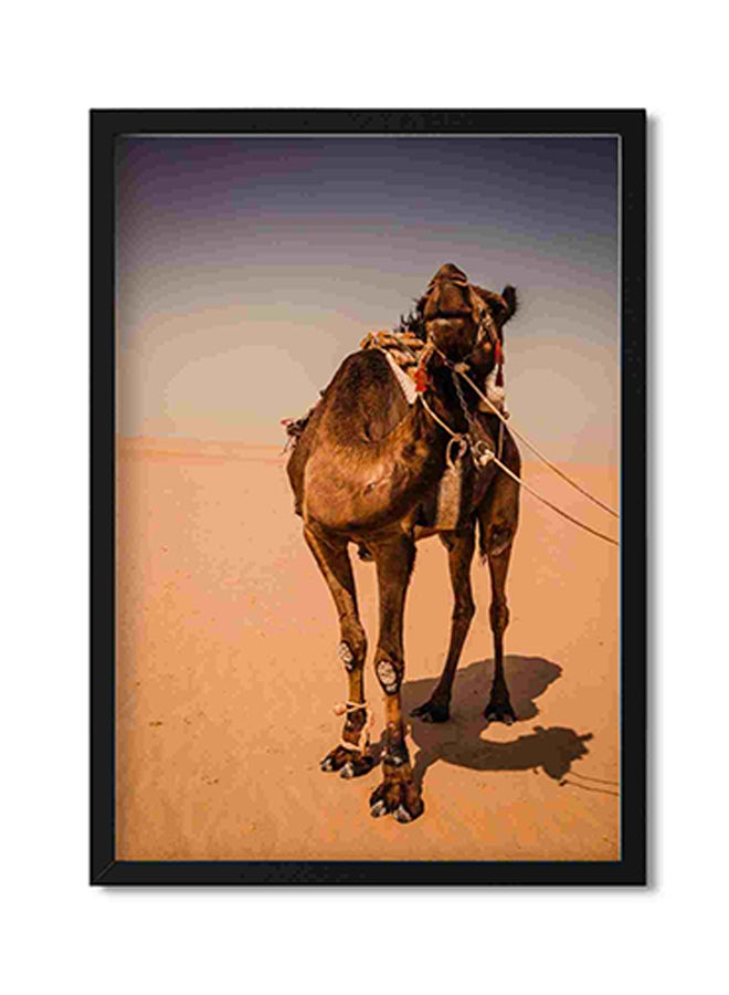 لوحة فنية لديكور الحائط تمثل جملاً يقف على الرمال متعدد الألوان 32x22x2Ø³Ù†ØªÙŠÙ…ØªØ± - Image 1