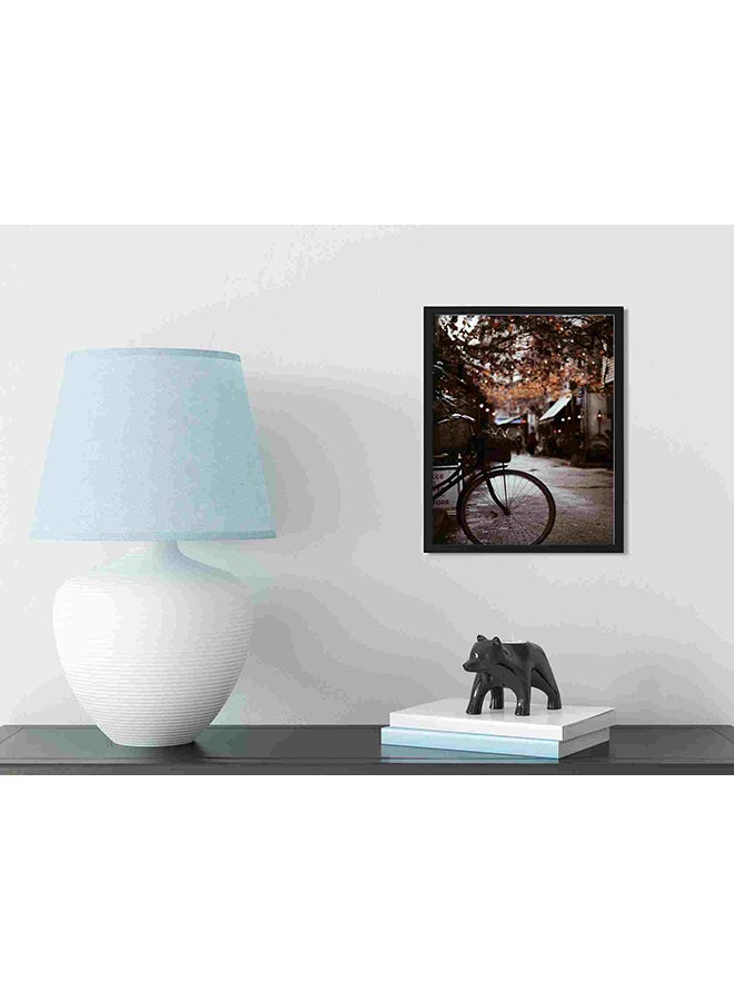 LOWHA Bike With Basket Parked Near Tree Wall Art Painting Multicolour 32x22x2cm  - Image 3