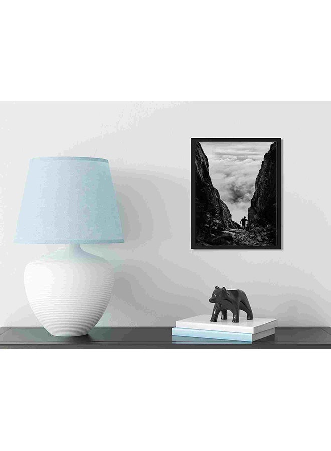 LOWHA - Man Walking Between Two Cliff Wall Art Painting Multicolour 32x22x2centimeter - Image 1