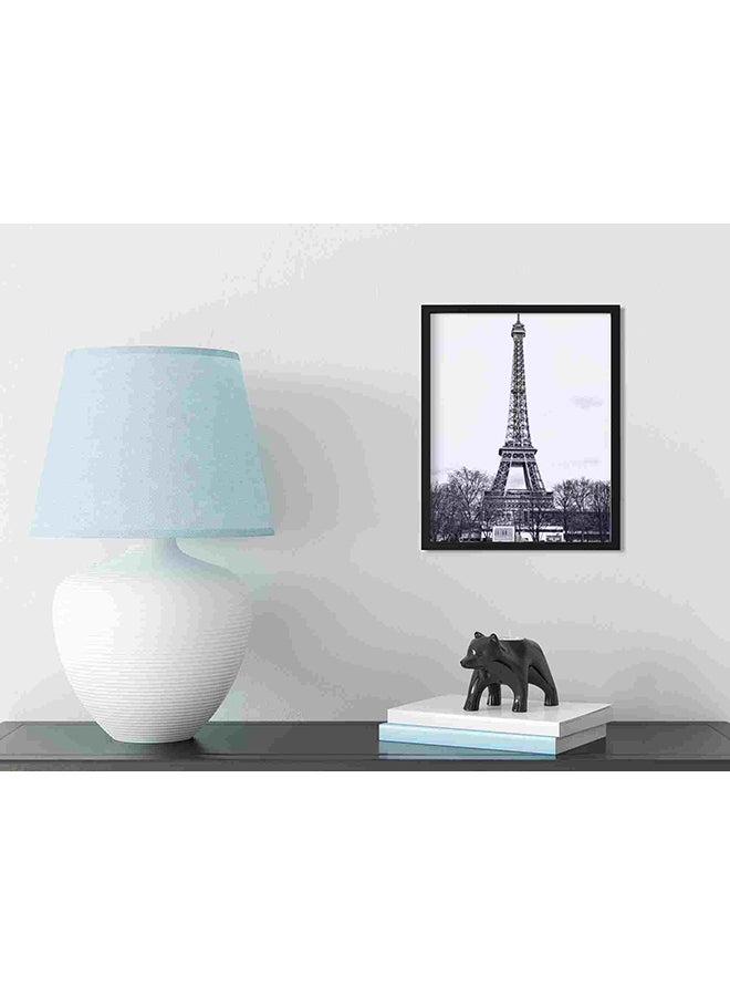 LOWHA Eiffel Tower, Paris Black Frame And White Wall Art Painting Multicolour 32x22x2centimeter  - Image 3